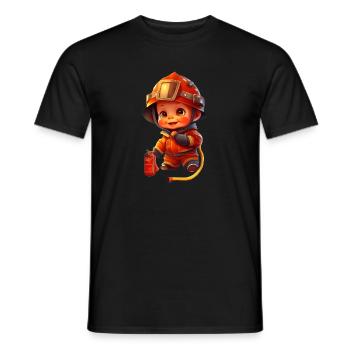Süßer Feuerwehrmann - Männer T-Shirt - Schwarz - Vorne - AI Model Male 178 light (178cm)