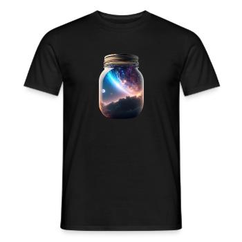 Universe in a glass - Men's T-Shirt - black - Front - AI Model Male 178 light (178cm)