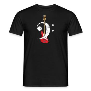 Bass Cleff Headstock - Guitare - T-shirt homme - noir - Devant - AI Model Male 178 light (178cm)