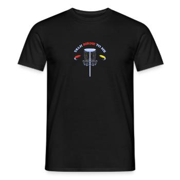 Disc Golf Frisbee - Men's T-Shirt - black - Front - AI Model Male 178 light (178cm)