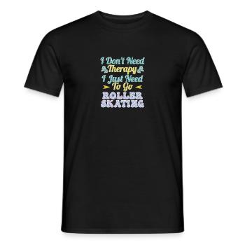 Roller Skating Inline Skating Inline Skates - Men's T-Shirt - black - Front - AI Model Male 178 light (178cm)