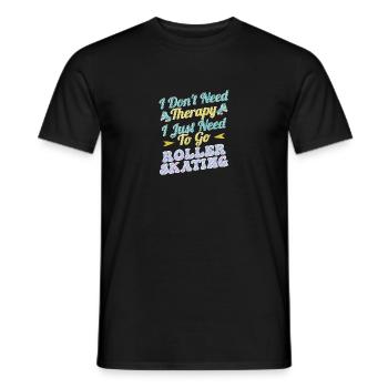 Roller Skating Inline Skating Inline Skates - Men's T-Shirt - black - Front - AI Model Male 178 light (178cm)