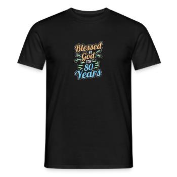 80th birthday 80 years old - Men's T-Shirt - black - Front - AI Model Male 178 light (178cm)