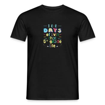 100 jours d’école - T-shirt homme - noir - Devant - AI Model Male 178 light (178cm)
