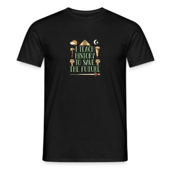 Geschichtslehrer - Männer T-Shirt - Schwarz - Vorne - AI Model Male 178 light (178cm)