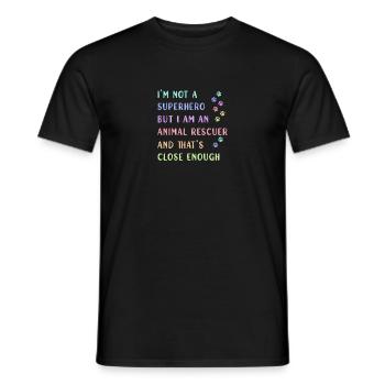 Dog adopts animal welfare - Men's T-Shirt - black - Front - AI Model Male 178 light (178cm)