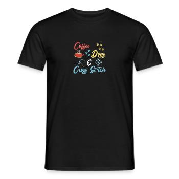 Cross Stitch Kreuzstich Sticken - Männer T-Shirt - Schwarz - Vorne - AI Model Male 178 light (178cm)