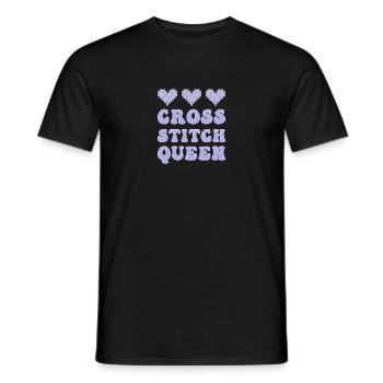 Cross Stitch Kreuzstich Sticken - Männer T-Shirt - Schwarz - Vorne - AI Model Male 178 light (178cm)