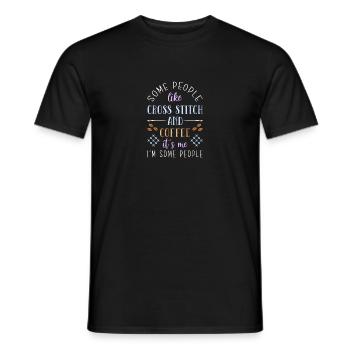 Cross Stitch Kreuzstich Sticken - Männer T-Shirt - Schwarz - Vorne - AI Model Male 178 light (178cm)