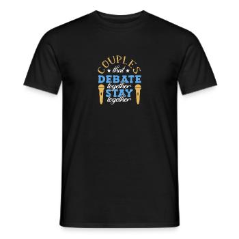 Debating Debate Arguing - Men's T-Shirt - black - Front - AI Model Male 178 light (178cm)