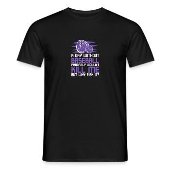 Baseballspieler Baseball - Männer T-Shirt - Schwarz - Vorne - AI Model Male 178 light (178cm)