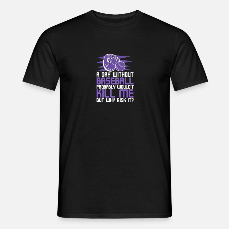 Baseballspieler Baseball - Männer T-Shirt - Schwarz