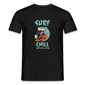 Surf avec un squelette et un crâne de mort - T-shirt homme - noir - Devant - AI Model Male 178 light (178cm)