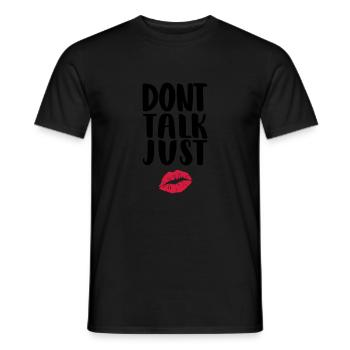 dont-talk-just-kiss - Men's T-Shirt - black - Front - AI Model Male 178 light (178cm)