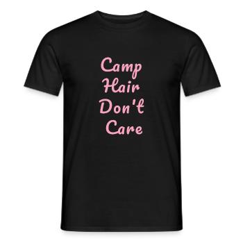 Camp Hair ne se soucie pas - Camper Camp Camping - T-shirt homme - noir - Devant - AI Model Male 178 light (178cm)