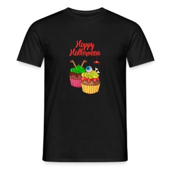 Halloween cupcake muffin cake baking sweets - Men's T-Shirt - black - Front - AI Model Male 178 light (178cm)