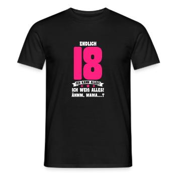 18. Geburtstag 18 Jahre Volljährigkeit Geschenk - Männer T-Shirt - Schwarz - Vorne - AI Model Male 178 light (178cm)