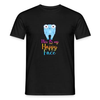 Angry face face cartoon happy face cartoon - Men's T-Shirt - black - Front - AI Model Male 178 light (178cm)