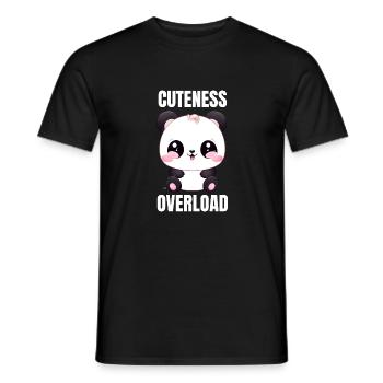 Panda Cuteness Overload Tshirt - Men's T-Shirt - black - Front - AI Model Male 178 light (178cm)