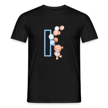 Blue Letter i Bear - Men's T-Shirt - black - Front - AI Model Male 178 light (178cm)