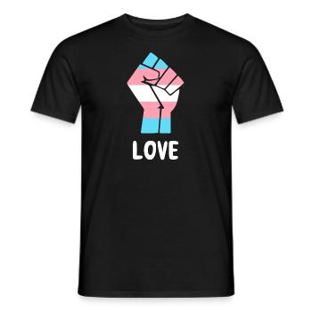 Liebe Trans Pride Faust Design für Equality - Männer T-Shirt - Schwarz - Vorne - AI Model Male 178 light (178cm)