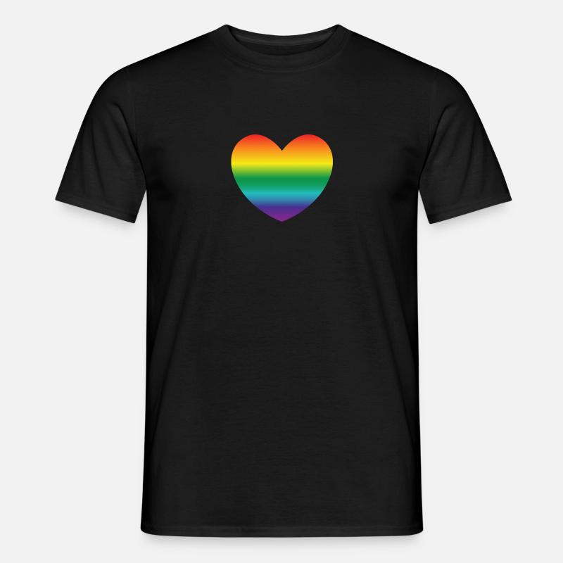 Herz in Regenbogenfarben - Männer T-Shirt - Schwarz