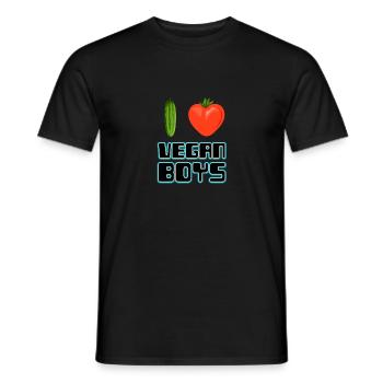 T-shirt végétalien J'adore les garçons végétaliens - T-shirt homme - noir - Devant - AI Model Male 178 light (178cm)