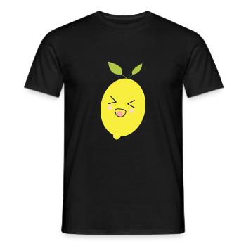Kawaii Zitrone Kawaii Früchte Kawaii Kinder Design - Männer T-Shirt - Schwarz - Vorne - AI Model Male 178 light (178cm)