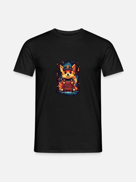 Mission du service d'incendie japonais Shiba Inu - T-shirt homme - noir