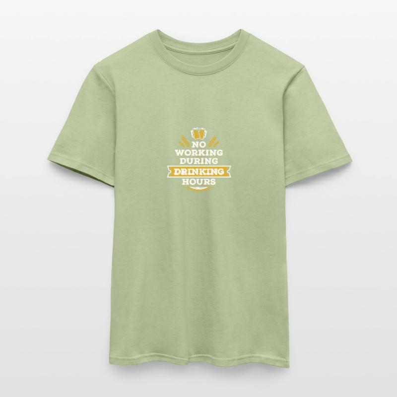 no working during drinking hour Freizeit Bierpause T-shirt homme