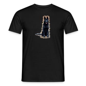 Black shepherd - Men's T-Shirt - black - Front - AI Model Male 178 light (178cm)