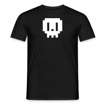 Skull - Pixel Art - Men's T-Shirt - black - Front - AI Model Male 178 light (178cm)