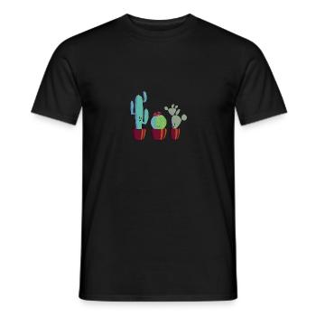 Kaktus in der Blüte - Männer T-Shirt - Schwarz - Vorne - AI Model Male 178 light (178cm)
