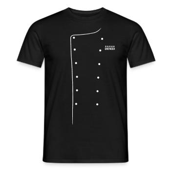Kochjacke für den Fünf Sterne Chefkoch (weiß) - Männer T-Shirt - Schwarz - Vorne - AI Model Male 178 light (178cm)