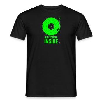 Old School Inside - Plattenspieler Grün - Männer T-Shirt - Schwarz - Vorne - AI Model Male 178 light (178cm)