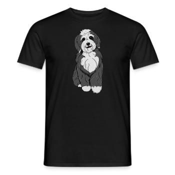 Bernedoodle Dog - Men's T-Shirt - black - Front - AI Model Male 178 light (178cm)