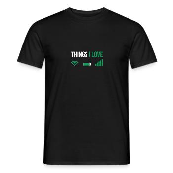 Lustige Dinge, die ich liebe Wifi Batterie Signal - Männer T-Shirt - Schwarz - Vorne - AI Model Male 178 light (178cm)
