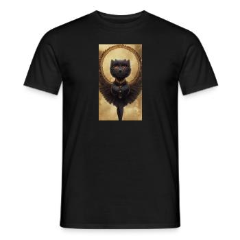 Black Cat Angel - Men's T-Shirt - black - Front - AI Model Male 178 light (178cm)