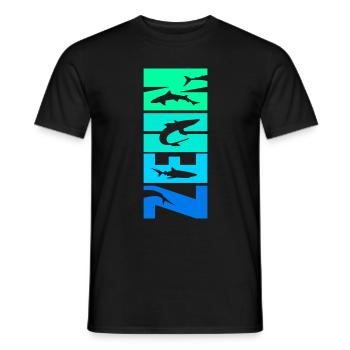 10. Geburtstag Haie Junge 10 Jahre alt Weißer Hai - Männer T-Shirt - Schwarz - Vorne - AI Model Male 178 light (178cm)