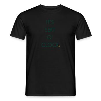 Sekt o`clock - Männer T-Shirt - Schwarz - Vorne - AI Model Male 178 light (178cm)