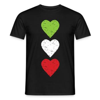 Woman Life Freedom Human Rights Used Look Hearts - Men's T-Shirt - black - Front - AI Model Male 178 light (178cm)