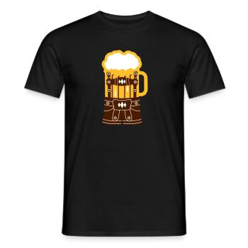 lederhose tracht bayern party anzug bi - Männer T-Shirt - Schwarz - Vorne - AI Model Male 178 light (178cm)