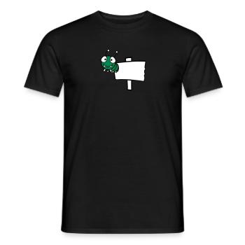 Shield wooden worm writing text box hole small bab - Men's T-Shirt - black - Front - AI Model Male 178 light (178cm)