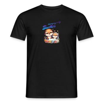 Soon I'll be a Big Brother Sweet Otter Brother - Men's T-Shirt - black - Front - AI Model Male 178 light (178cm)