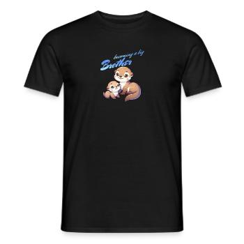 Soon I'll be a Big Brother Sweet Otter Brother - Men's T-Shirt - black - Front - AI Model Male 178 light (178cm)