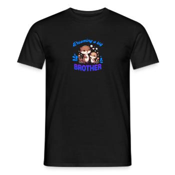 Soon I'll be a Big Brother Sweet Otter Brother - Men's T-Shirt - black - Front - AI Model Male 178 light (178cm)