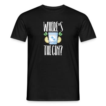 where is the gin - Men's T-Shirt - black - Front - AI Model Male 178 light (178cm)