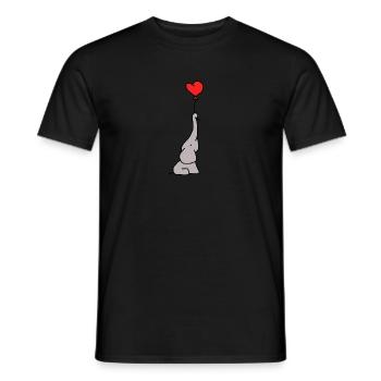 Elefant mit Herz-Luftballon - Männer T-Shirt - Schwarz - Vorne - AI Model Male 178 light (178cm)