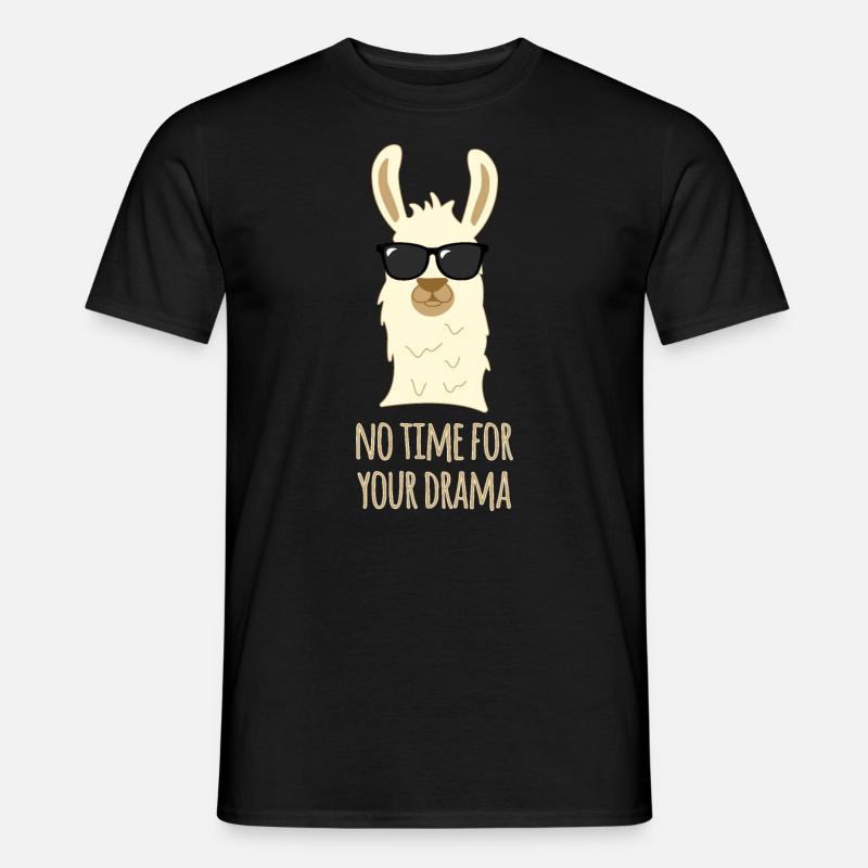 Lama Llama Drama No Prob Geschenk - Männer T-Shirt - Schwarz
