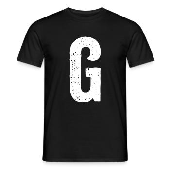 G Letter - Men's T-Shirt - black - Front - AI Model Male 178 light (178cm)